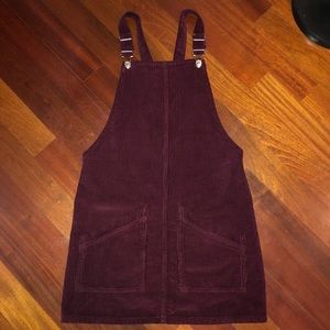 WORN ONCE Maroon Topshop Overall Dress